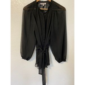 Jennifer Lopez Sheer Black Blouse